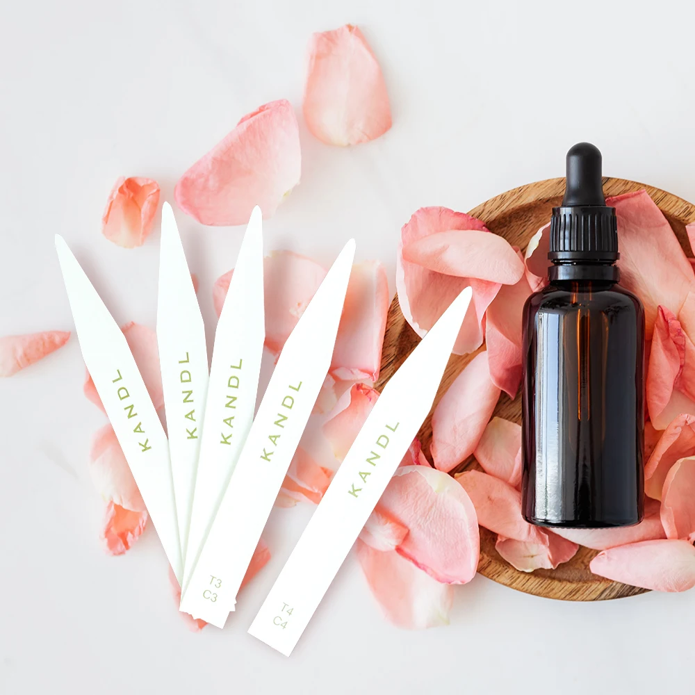 Custom logo QR Code Print Perfume Blotter Smelling Paper Card Cologne test  Strip Fragrance Tester