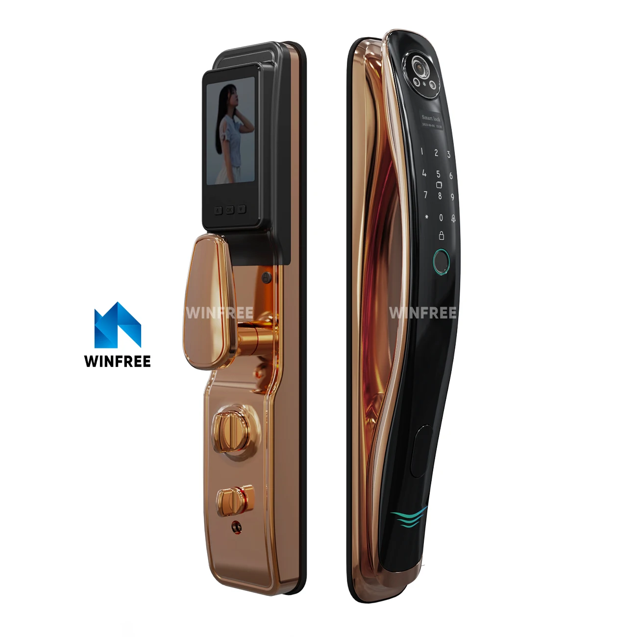 Security Outdoor Entrance Locks Tuya WiFi Electronic Door Lock 3D Face Recognition Smart Door Lock with Camera and Fingerprint
