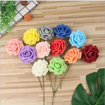 Wholesale Soft Cheap Plastic Foam Artificial flowers Real Touch Roses For Wedding Decoration