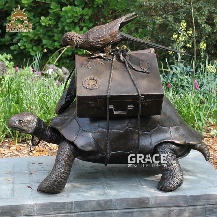 statue jardin - Tortue bronze