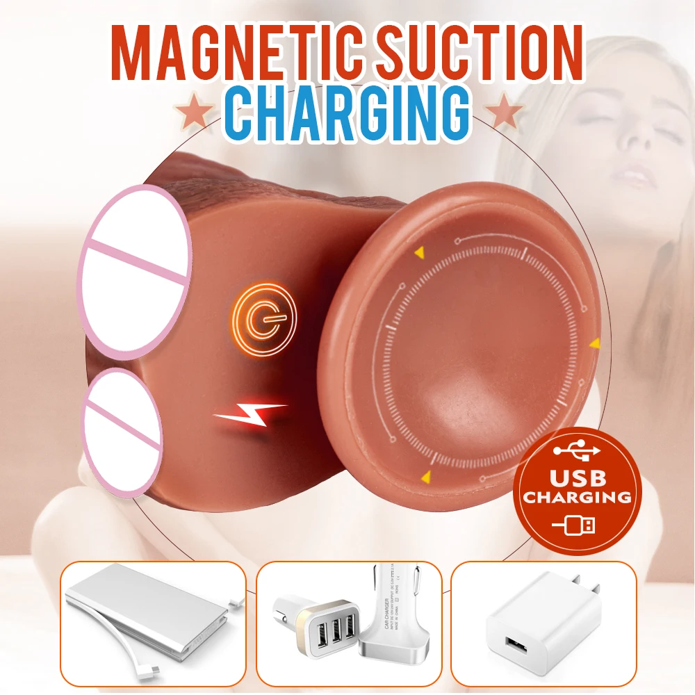 Telescopic Vibrating Thrusting Realistic Dildo Female Masturbation With Suction Heating Penis Remote Control Dick for Women
