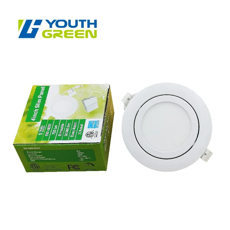 STOCK! China Manufacture 9W Round  Ceiling Office Gimble  led panel light