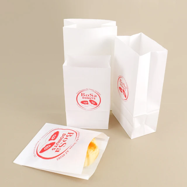 Take out paper bag for restaurant hold sandwiches and hamburger