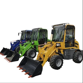 CE Certified 0.8ton Mini Front-End Loader China Wheel Loader CHANGCHAI Engine and  Hydraulic pallet forks snow blade
