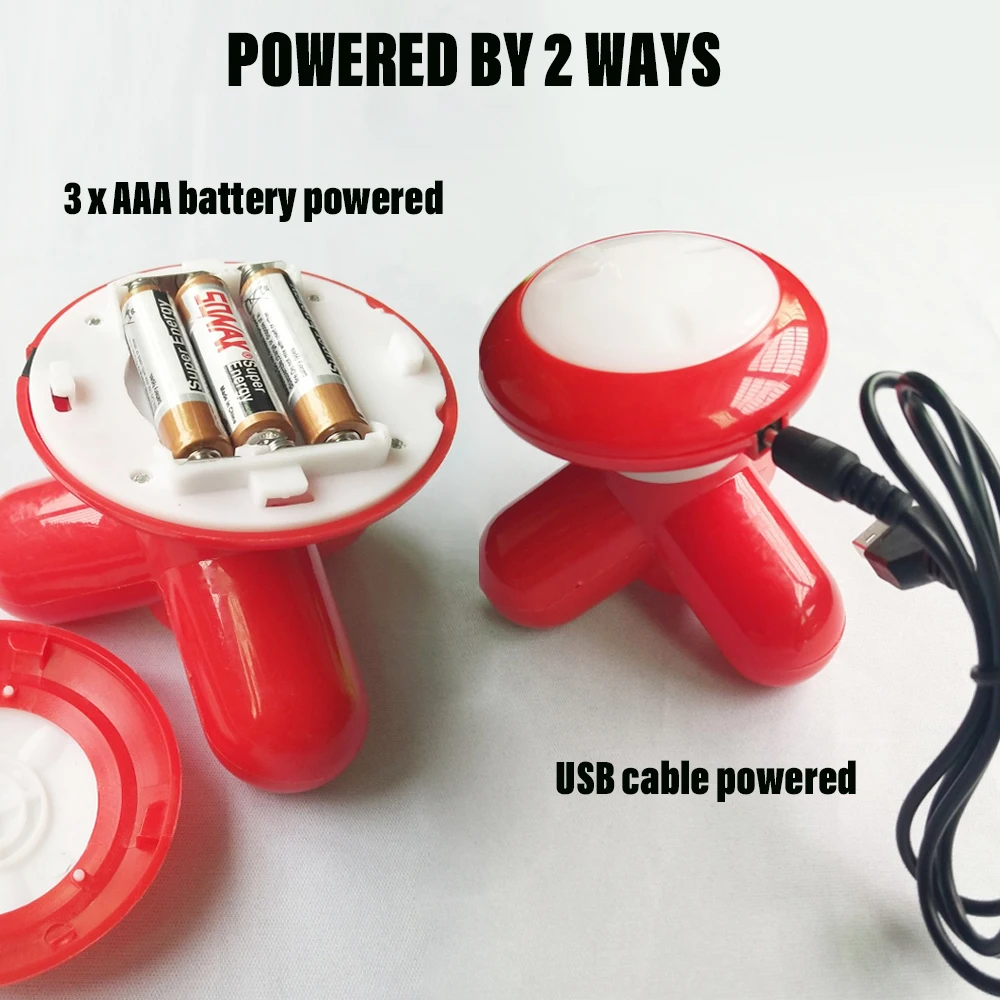 Portable Mini USB Electric Body Massager ABS Material Wave Vibrating Handheld with Battery Accessory