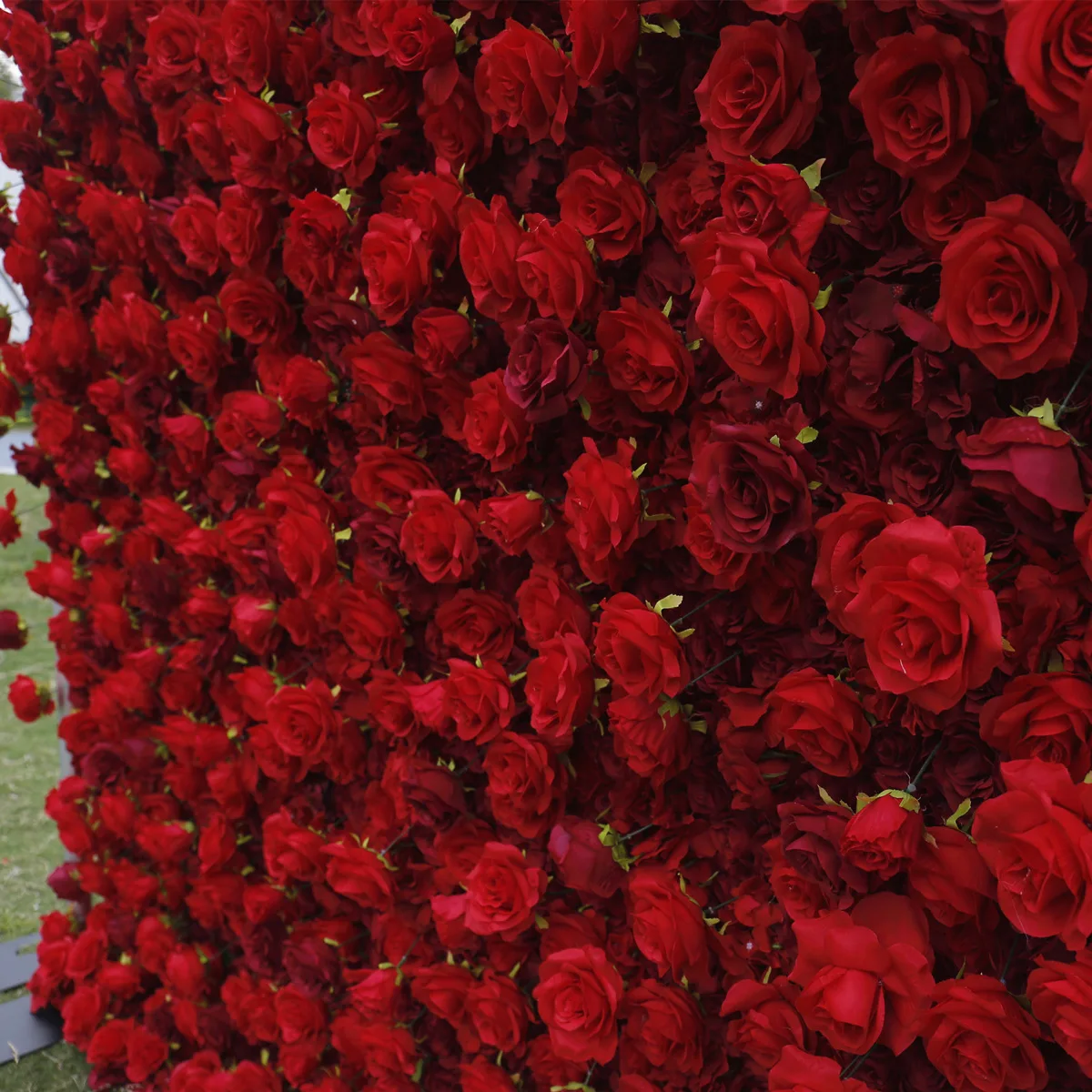 Hot Artificial Red Rose 5d Flower Wall Backdrop 8ftx8ft Size Cloth