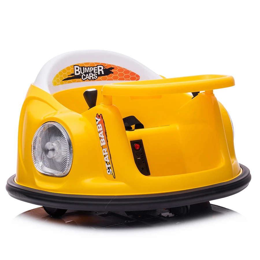 Child Electric Bumper Car with Lights 6V4AH Battery 2 Motors Remote Control Ride-on Toy Ages 2-7 Unisex Plastic 66.5cm