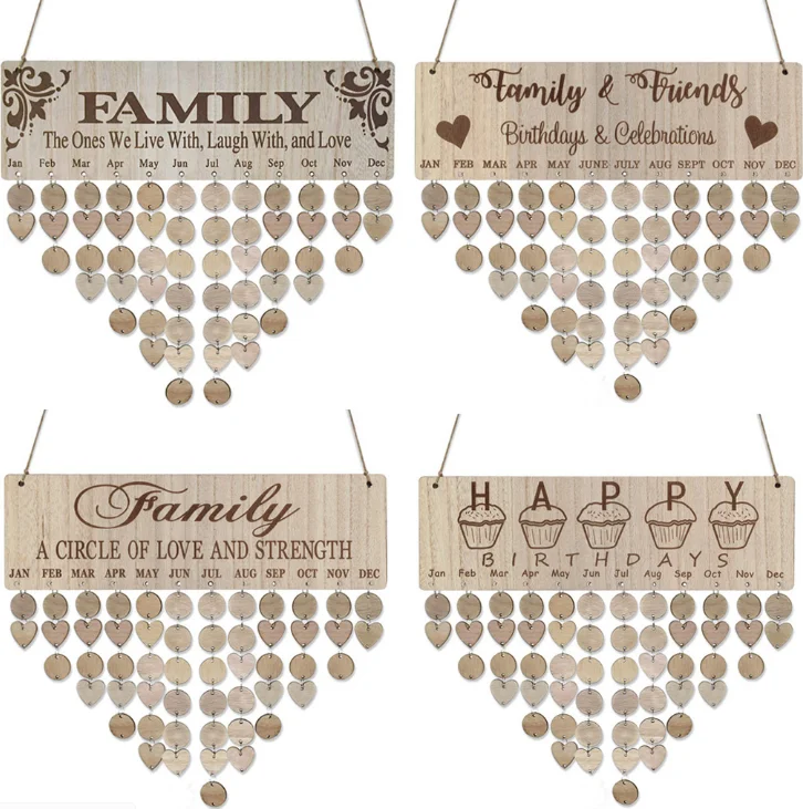 Calendrier En Bois Liste De Famille Pendentif De Decoration Pour Fete D Anniversaire Maison Artisanat Fait A La Main Pour La Saint Valentin Buy Calendrier En Bois Liste Fete D Anniversaire Decoration De La Maison Pendentif Creatif Saint Valentin