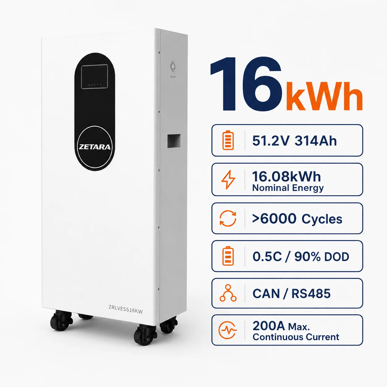 New Arrival 314Ah Cell 16kWh 51.2V LiFePO4 Battery Wall Mounted Smart Energy Storage System for Sustainable Solar Power