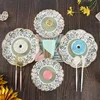 8 pcs green gold plated plate