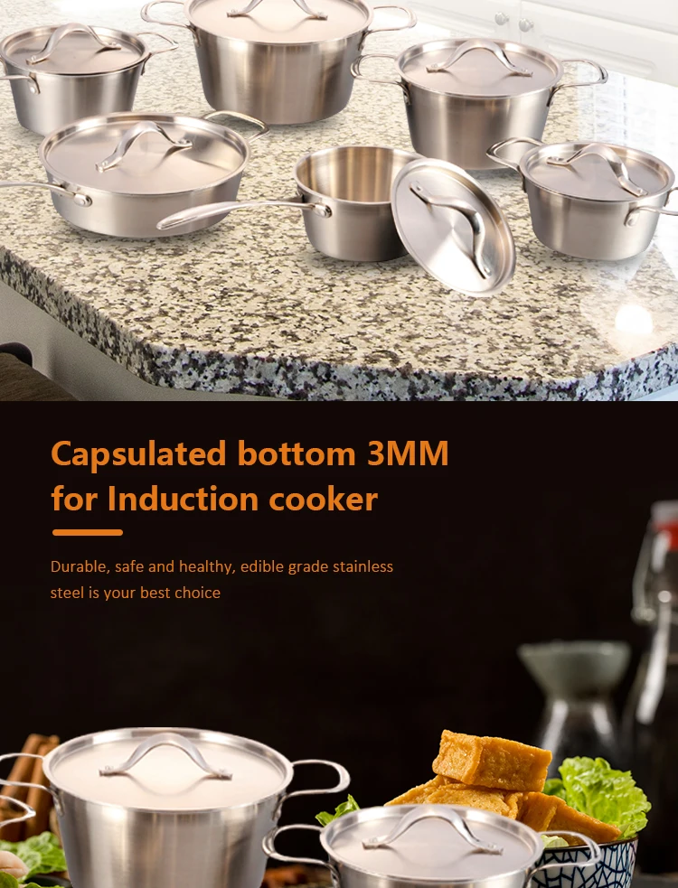 Hot Sale Metal Kitchenware Sets Stainless Steel Kitchen Pot Sets Non Stick Cookware Sets factory