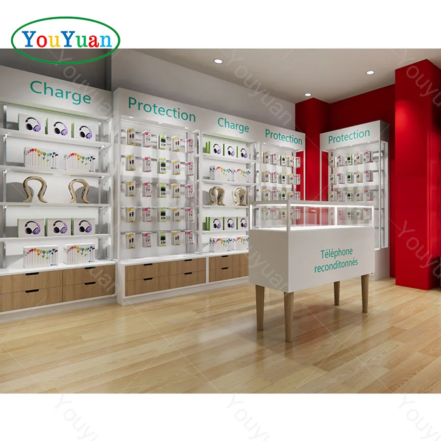 Manufacture Direct Sale Phone Shop Interior Design Mobile Phone Display Counter Shop Furniture