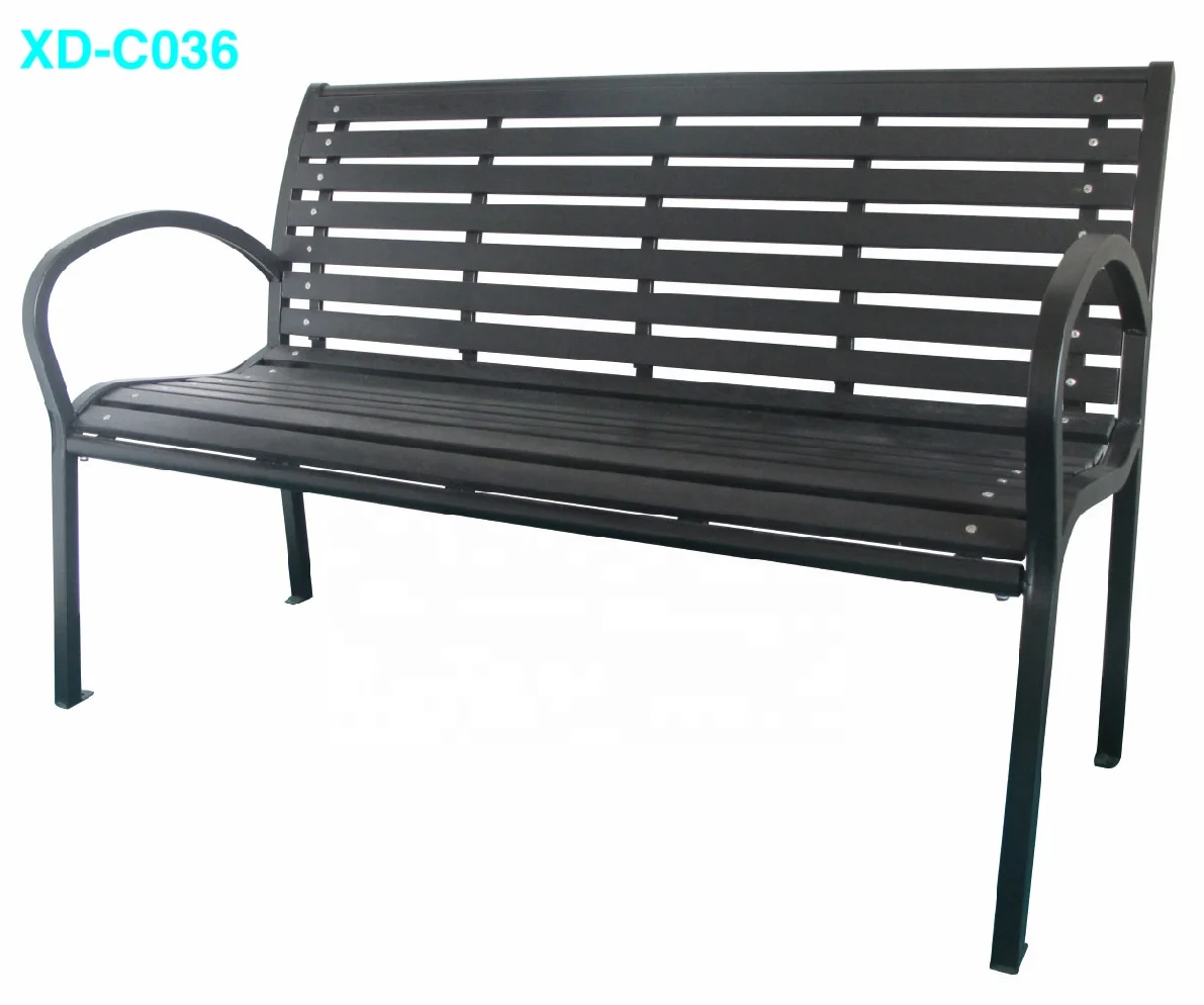 Steel Frame Outdoor Furniture Garden Bench Wpc Bench Park Bench Garden