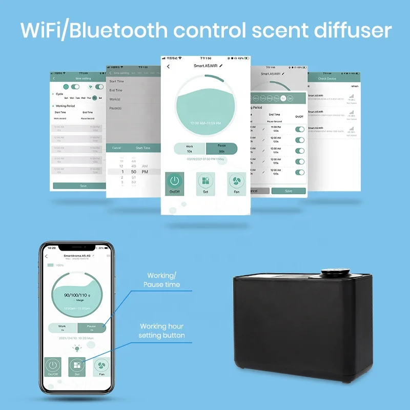 Wall Mounted Commercial Diffuser Machine Wifi Perfume Diffuser Machine 1000ml Professional Diffuser Machine