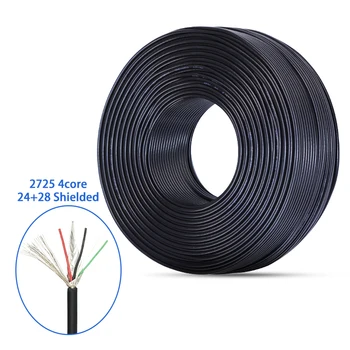 AWM Style 2725 vw1 24awg + 28awg TPE 4 core shielding usb data wire Aluminum Foil Twisted Pair usb Double Shielded Cables