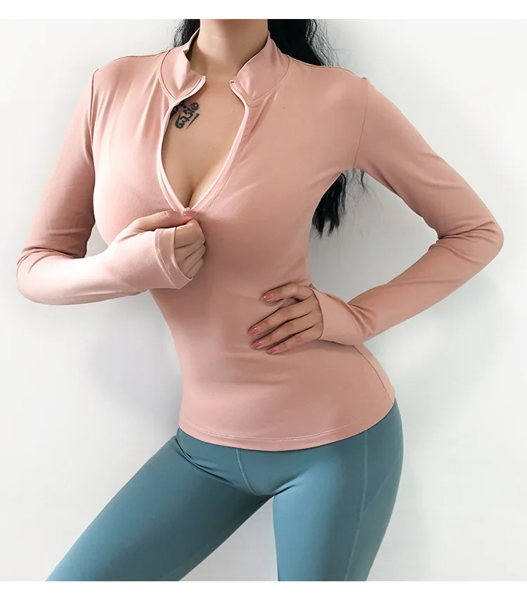 Women's Cropped Workout Jacket 1/2 Zip Pullover Running Athletic Outwear Slim Fit Long Sleeve Yoga Top 