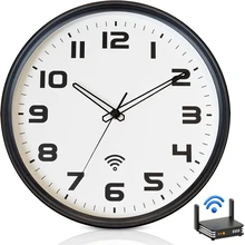 NEW  Plastic Decorative Gift White WiFi Wall Clock Custom Modern Round Silent Clock for Living Room