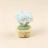 Ice Blue Barberry|Feather yarn rose crocheted potted plant