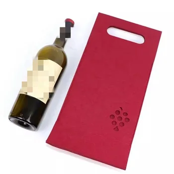 Manufacturer Large Capacity Portable Eco Single Felt Wine Cooler Bottle Bag For Wedding Gift And Wine Lover&#39;s