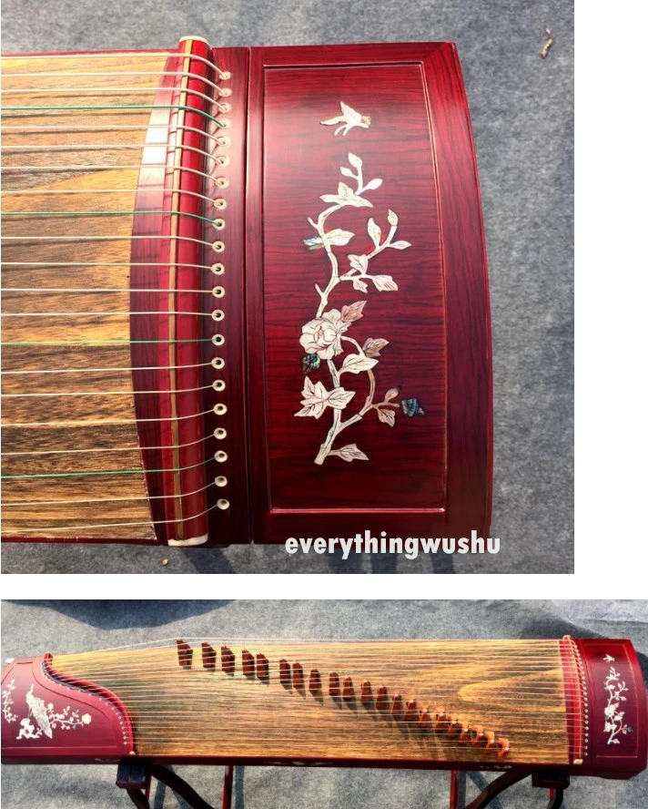 Traditional Shell Engraved Guzheng Chinese Yangzhou Guzheng 21 Strings