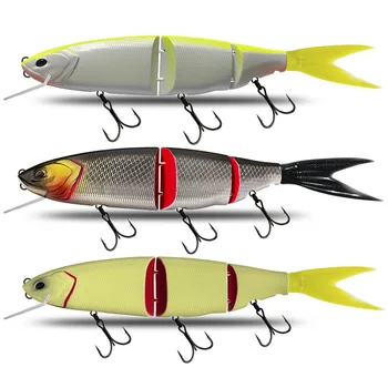 Domestic Large Multi-segment Composite Swim Bait 350mm Three-section Floating Artificial Hard Bait Plastic Hooks Double Tails – Hard Lure – view 2