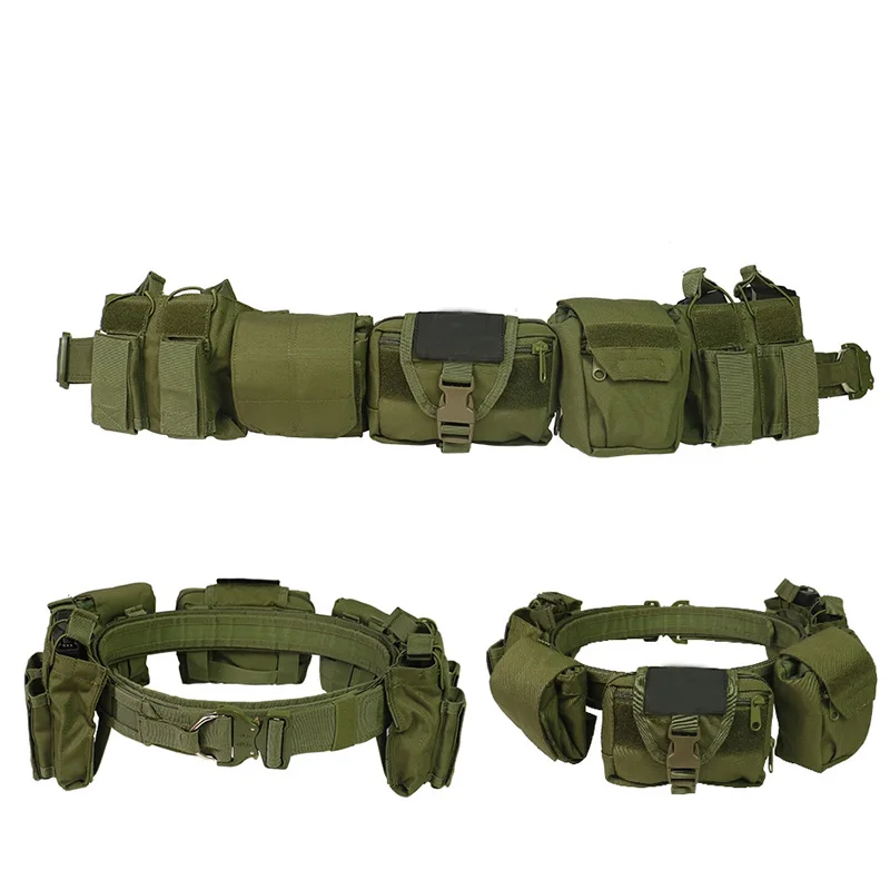 Outdoor Nylon Detachable Adjustable Waist Belt Set with Multifunctional Combination Patrol Waist Belt