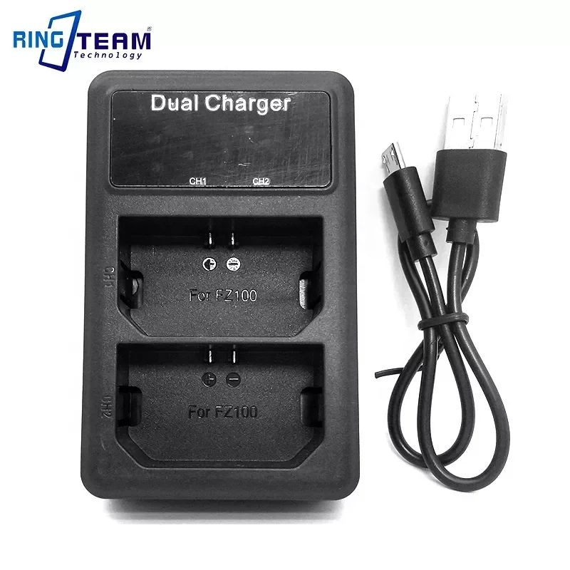 NP-FZ100 Dual USB LCD Charger FZ100 Battery Charger for Sony LCE-9/A9 ILCE-7RM3/A7R III Cameras