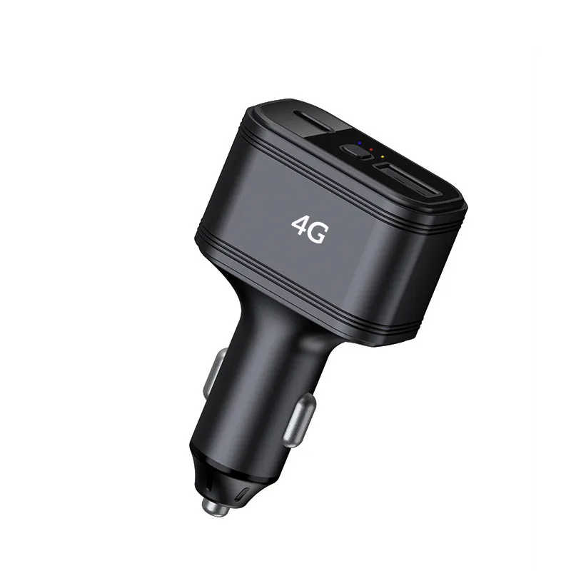 USB Type-c Ports Anti Theft Real Time Tracking Vehicle SOS Spy Hidden  Device Cigarette Lighter 4G Tracker Car Charger GPS Black