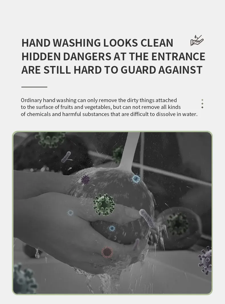 Гидроксиловый ионный бытовой ультразвуковой Дезинфектор для очистки овощей и