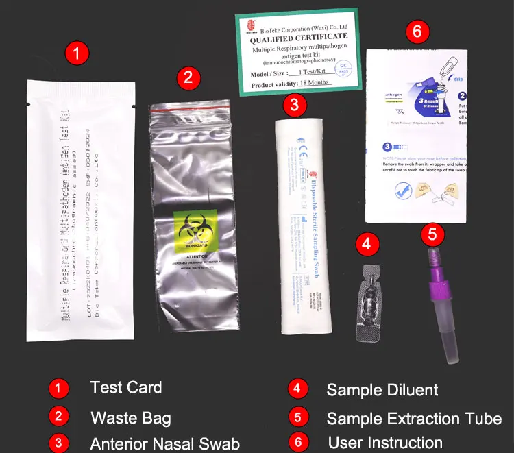 Ce Iso13485 Rsv Flu Adv 3 In 1 Combo Antigen Test 5 In 1 Self-test Test ...