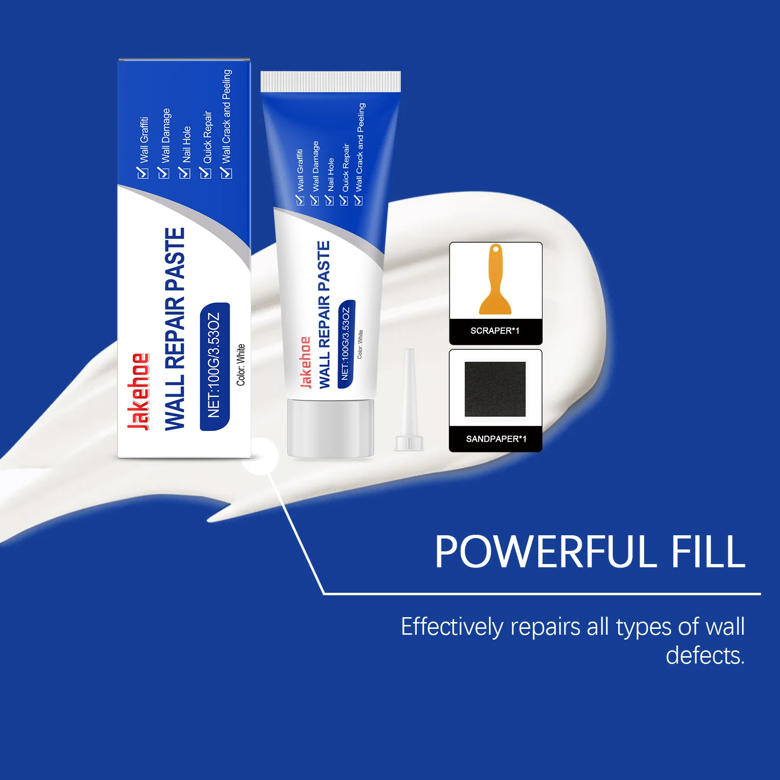 Wall Care Kit: Home Wall Stain and Graffiti Removal, Wall Paint Peeling and Crack Repair Paste
