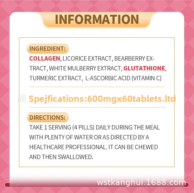 glutathione pastillas para aclarar la piel Niacinamide Beauty Tablet Beneficios y precauciones del glutatin