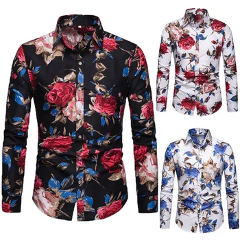 Men's Long Sleeve 3D Printed Casual Shirt Hawaii Beach Hop Fashion Harajuku Shirt Mens Hawaiian Printed Summer shirts