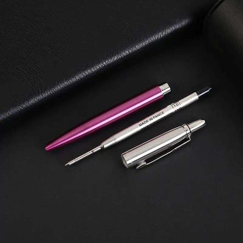 Eacajess New Style Parker Model Pen Black Ink Custom LOGO 1.0mm Gel Ballpoint Pen with Original Metal Steel for Gifts