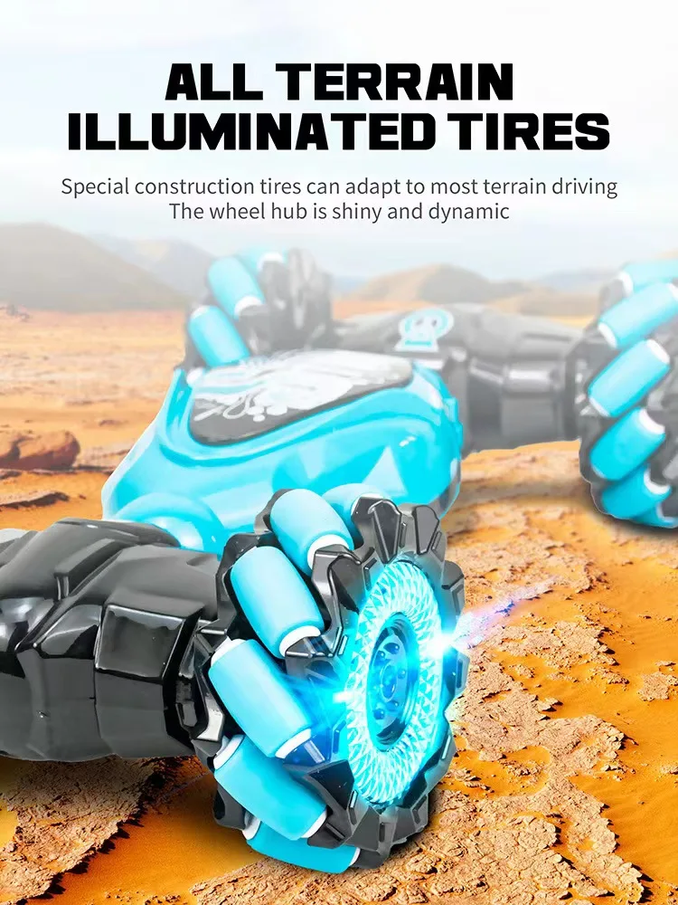 Kaili Rc Twist Car Kids 2.4G High Speed Drift Gesture Watch Remote Control Vehicle Toy Double Sided Stunt Rc Cars with Light