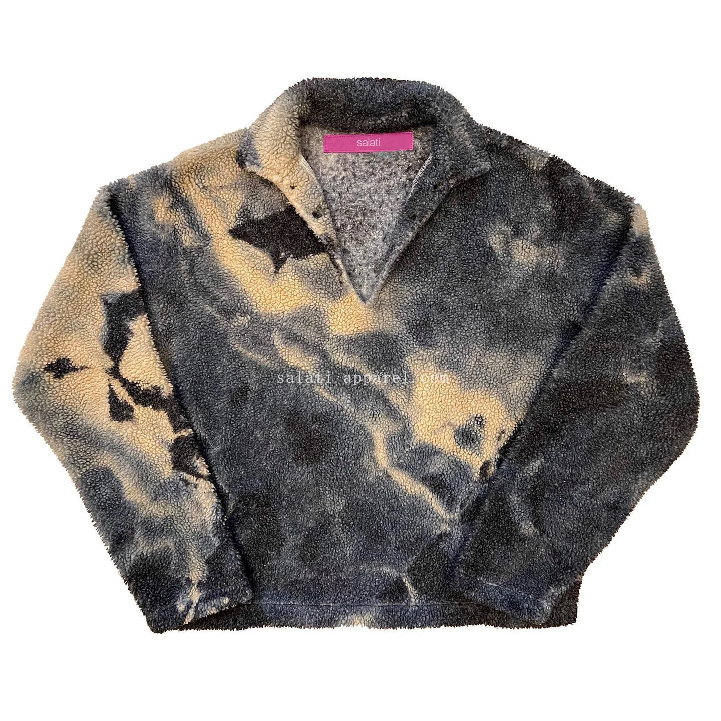 Custom Streetwear Fleece Blank Pullover Polyester Open Placket Baggy Thick Wool Fuzzy Sherpa Winter Unisex Cropped Hoodies Men gallery 9