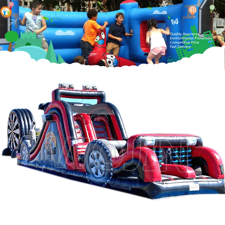 40ft Big Race Car Inflatable Obstacle Course Inflatable Bouncer ...