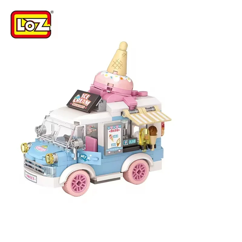 LOZミニブロックデリバリーカーアイスクリームショップレトロ