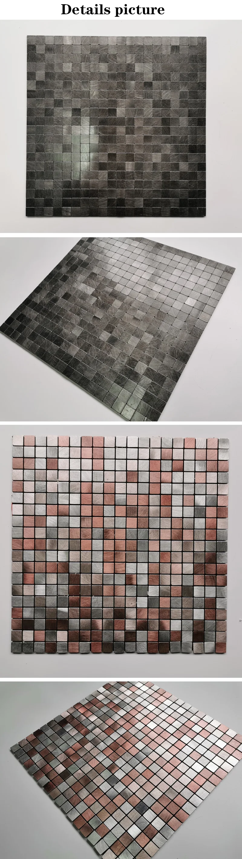 self adhesive decorative square waterproof floor panels plastic mosaic