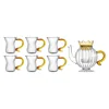 [1 pot + 6 cups] 600ml crown pot + 100ml tea cup