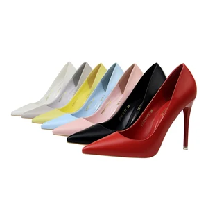 Korean Style Fashionable Simple Women's Pumps Slimming Look High Heels Stiletto Super High Heels Shallow Mouth Pointed