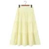 yellow midi skirt