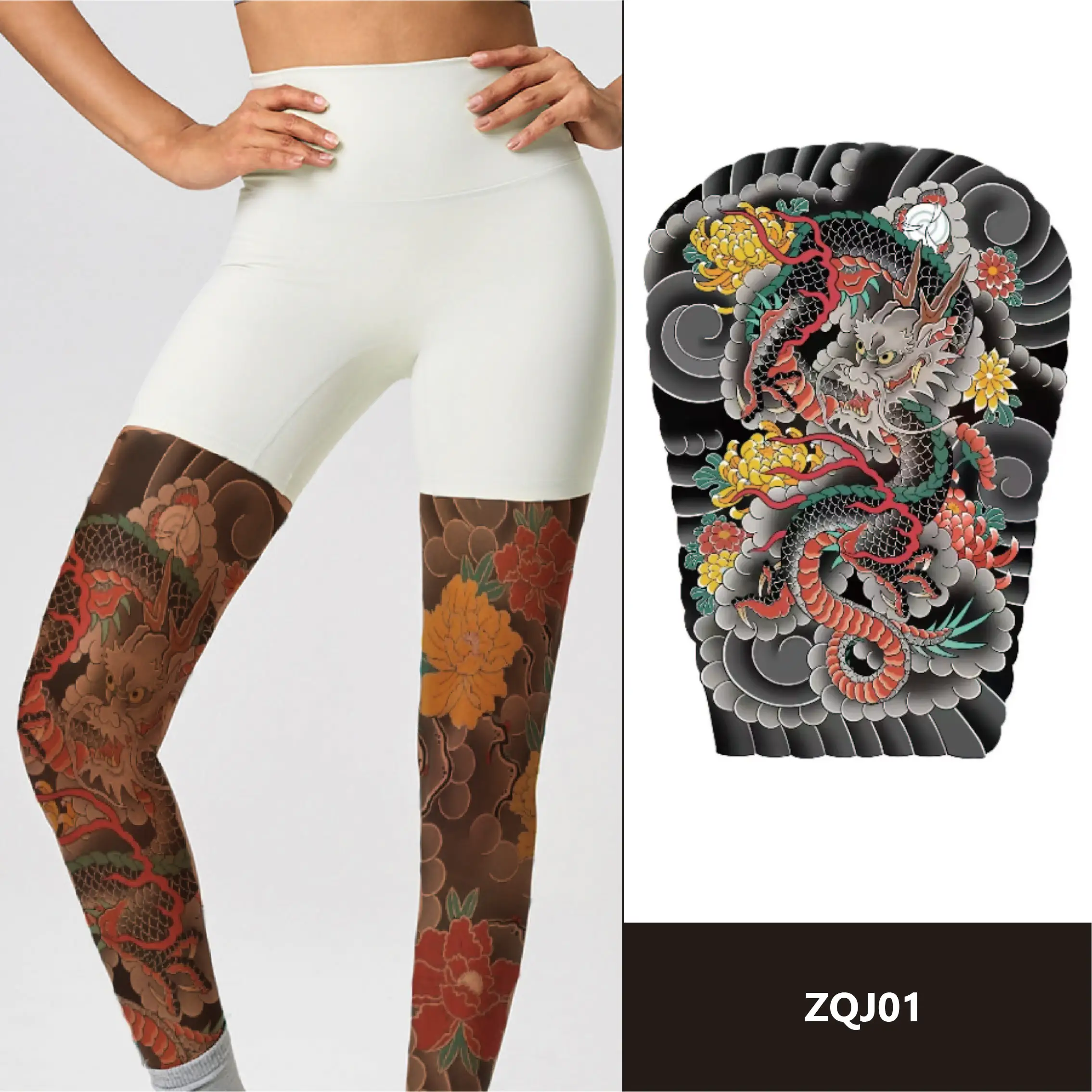 Sexy Leg Temporary Tattoo Pattern Unisex Arm Body Large