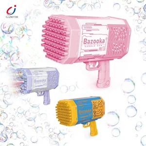 Chengji Electric Bubble Gun 2026 Children Summer Outdoor Play Fully Automatic Lighting 69 Holes Bazooka Bubble Machine