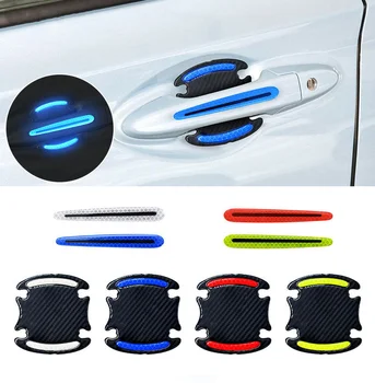 Hot Sell Universal Car Door Handle Bowl Scratch Sticker Protector Cover Carbon Fiber Reflective Stickers