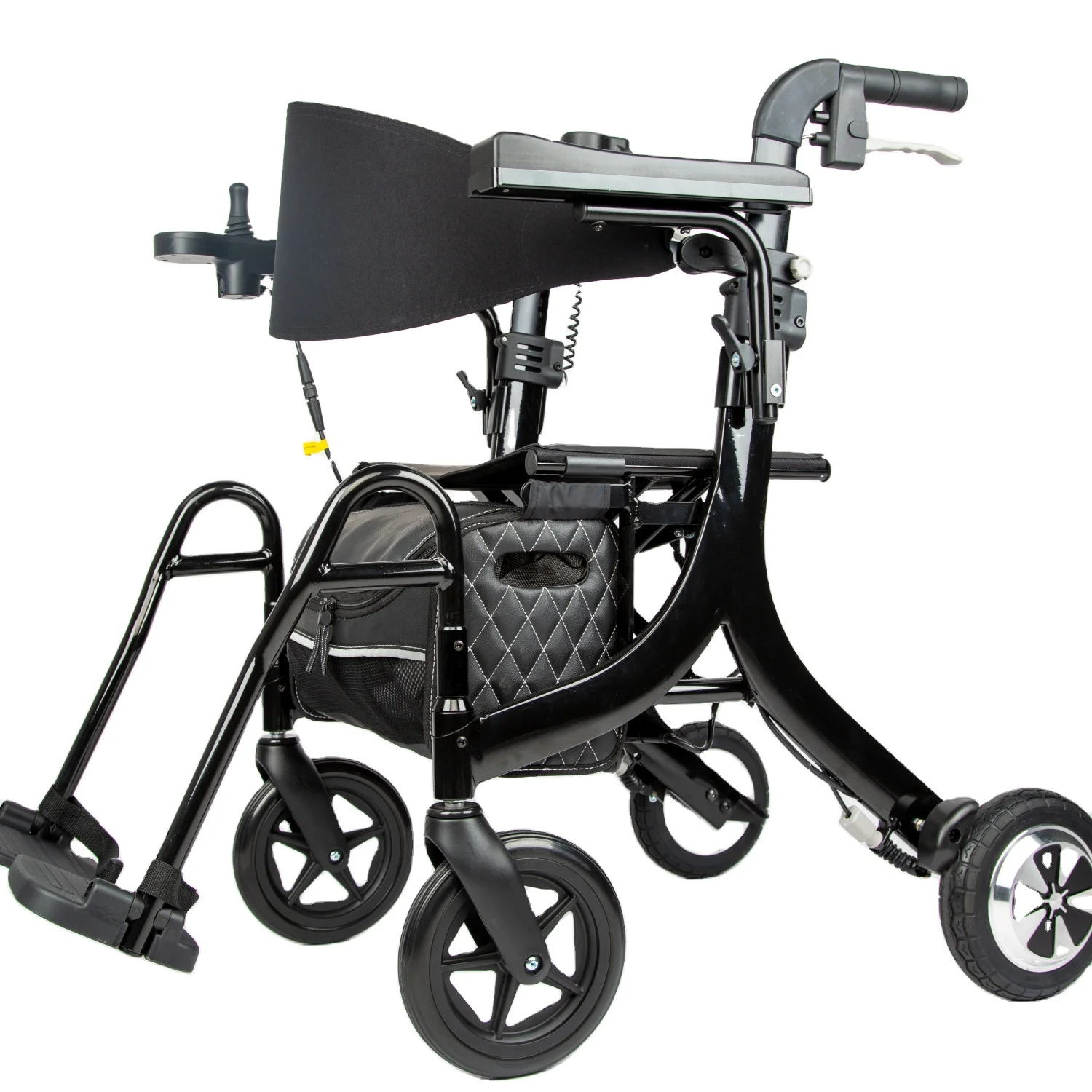4wheel elderly motorized rollator walking folding aluminum fold up walker & rollator with wheel chair-121005
