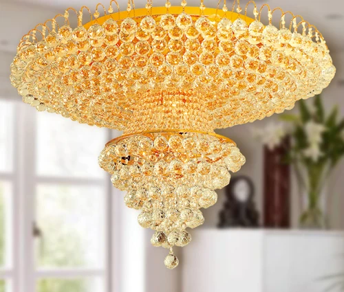 New Design Lamp False Ceiling for India Crystal Flat Chandelier Light
