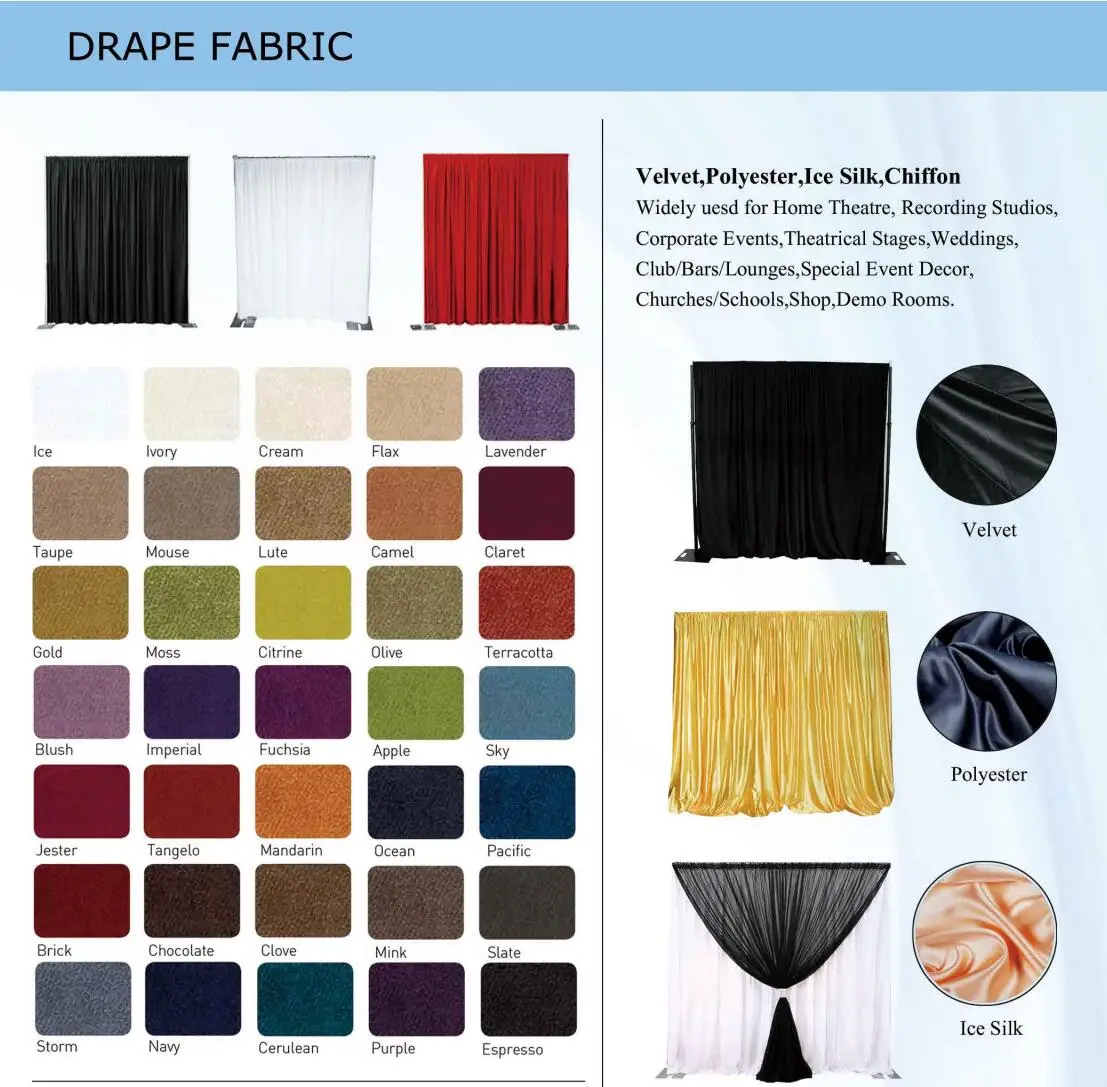 Esi Triple Layer Wedding Decoration Pipe And Drape Cheap Pipe Drape