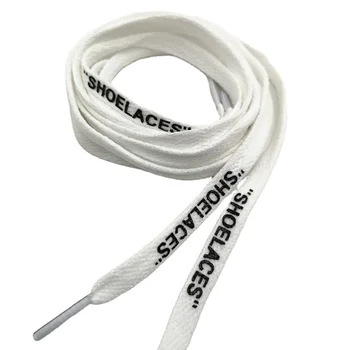 Custom printed multi-colored flat braided airforce 1 blanco use shoe strings white shoelace