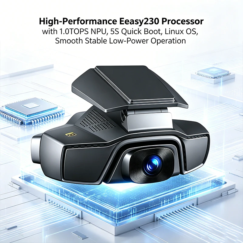VIEVGUARB GT810 Dash Cam Parking Monitor Loop Recording Night Vision G-Sensor App Control 1080P 360 No Blind Spot IR Built-in